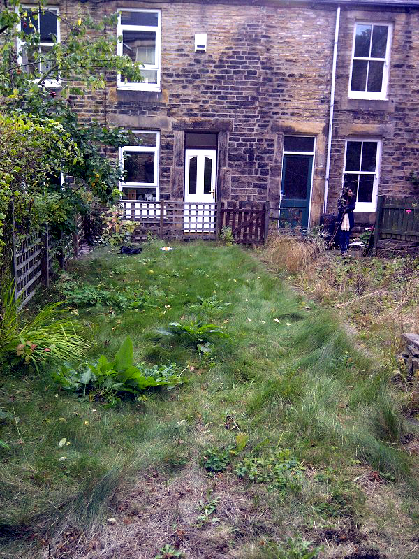 narrow garden before